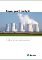 Power plant analysis – Quality control in power plants (process water, turbine oils, fuels, and operating materials)