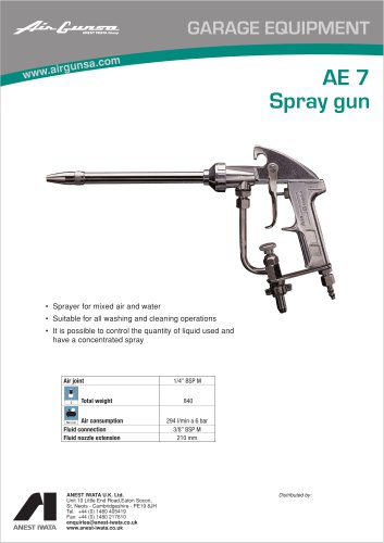 AE7 manual spray gun for mixed air and water