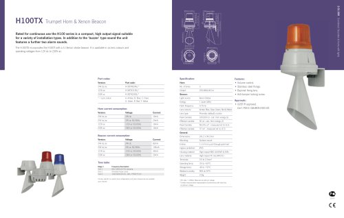 H100TX Trumpet Horn & Xenon Strobe Beacon