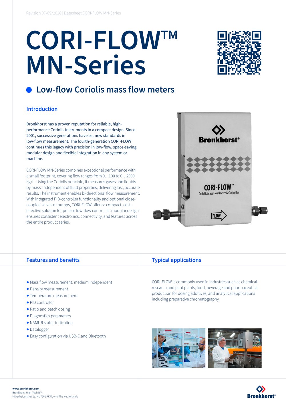 CORI-FLOW MN-Series Coriolis Flow Meters - Bronkhorst