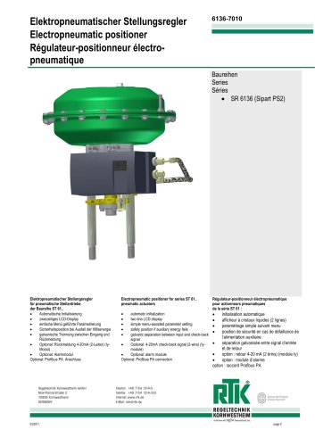 Electric-pneumatic positioner SR 6136