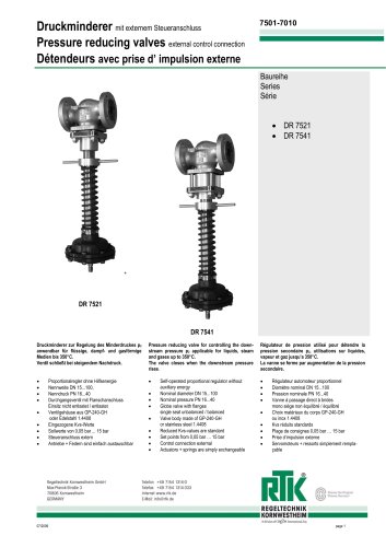 pressure reducing valve