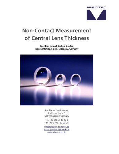 Non-Contact Measurement of Central Lens Thickness