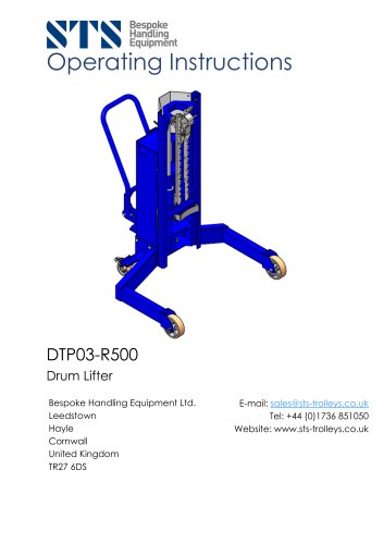Drum Lifter - DTP03-R500 - Instruction Manual (Manual drum lifter DTP03-R500)
