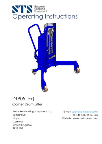 Drum Lifter - DTP05-R500- Instruction Manual (Manual drum lifter DTP05-R500)