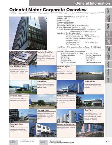 Oriental Motor Corporate Overview