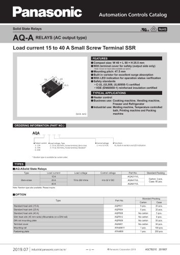 AQ-A RELAYS (AC output type)