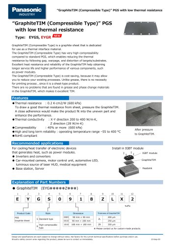 GraphiteTIM (Compressible Type)” PGS with low thermal resistance