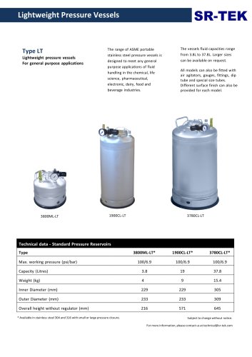 LIGHTWEIGHT PRESSURE VESSELS