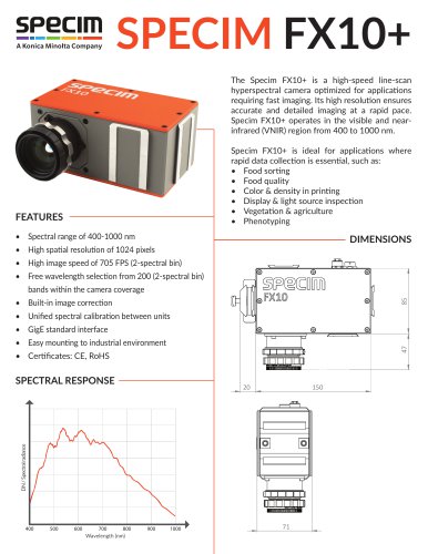 Specim FX10+ Data Sheet