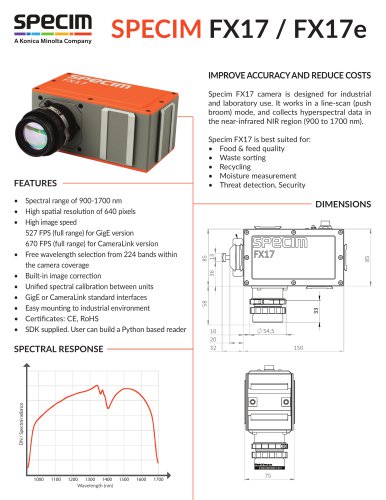 Specim FX17 Data Sheet