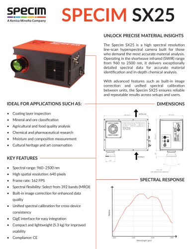 Specim SX25 Data Sheet
