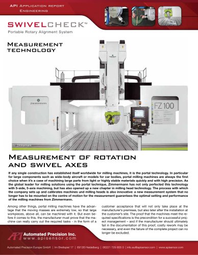 Milling machines: Measurement of rotation and swivel axes