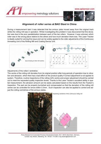 Steel Production: Alignment of roller series at BAO Steel in China