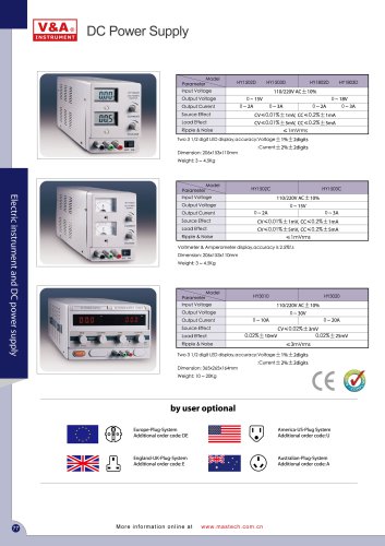 V&A DC Power Supply HY1802/HY1503/HY1802/HY1803/HY3010/HY3020 Electric Instrument