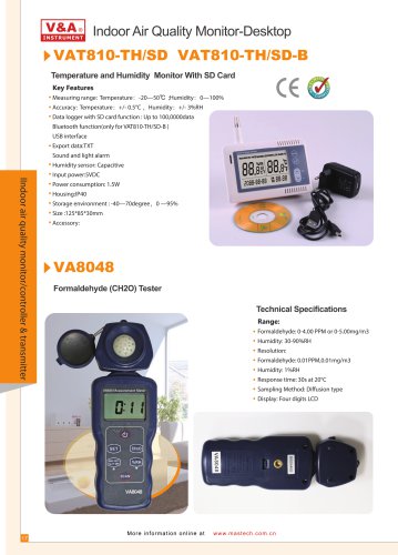 V&A Formaldehyde CH2O tester Environmental Products