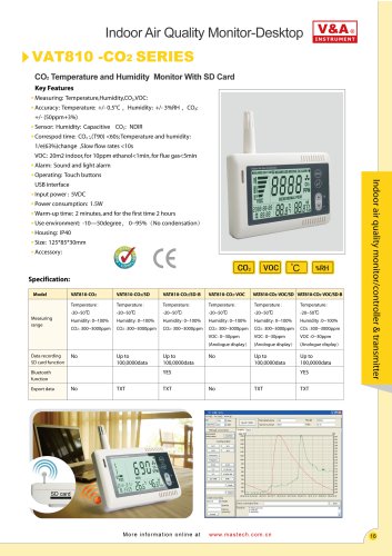 V&A Indoor Air Quality Monitor-Desktop VAT810-CO2 Environmental Products?