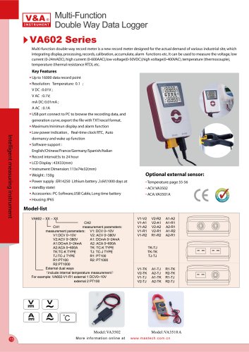 V&A Multi-function Double way Data Logger VA602 Electrical Equipment?