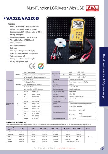 V&A Multi-Function LCR Meter with USB VA520/VA520B Electric Instrument