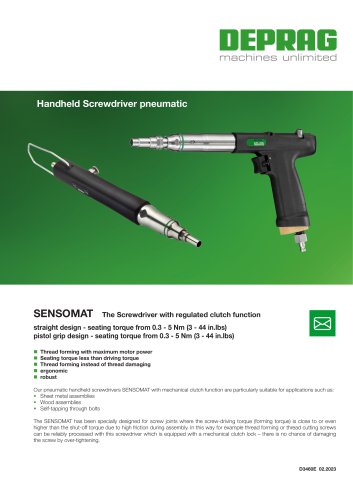 Stationary SENSOMAT Screwdriver Spindles