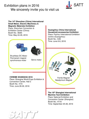 SINOSTEEL Exhibition plans in 2016