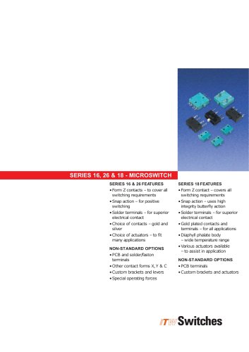 Microswithces Series 16.26&18