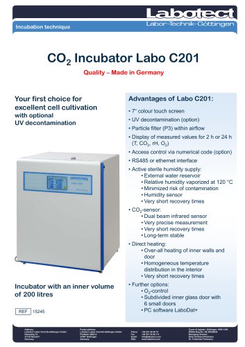 CO2 Incubator Labo C201