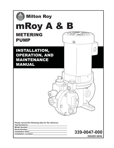 339-0047-000 8/00 mRoy A and B