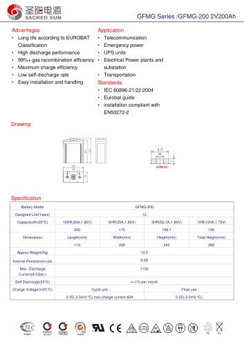 GFMG Series /GFMG-200 2V200Ah