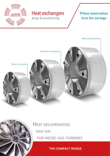 Heat recuperators | gas-air for micro gas turbines