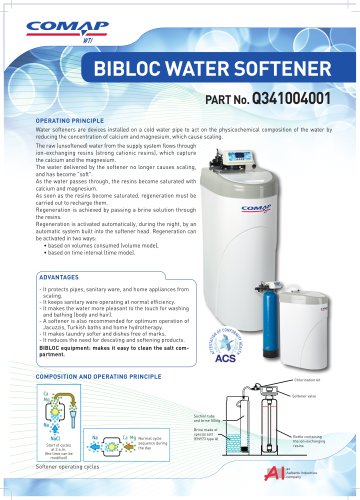 Bibloc household water softener