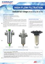 HIGH FLOW FILTRATION Industrial range (from 0 to 35 m3 /h)