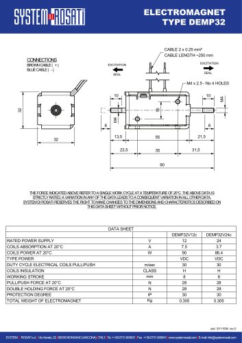 TDS - Bistable electromagnets type DEMP32