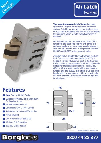 Alumnium Latch Series Leaflet