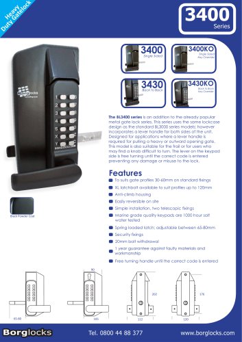 BL3400 Metal Gate Lock Series Leaflet