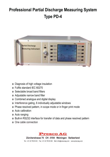 PD-4 Professional Partial Discharge Measuring System