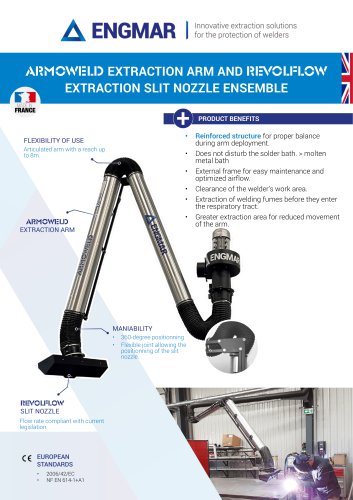ARMOWELD Extraction and REVOLFLOW Extraction slit nozzle Data sheet