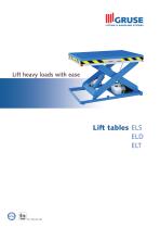 Lift heavy loads with ease Lift tables ELS ELD ELT