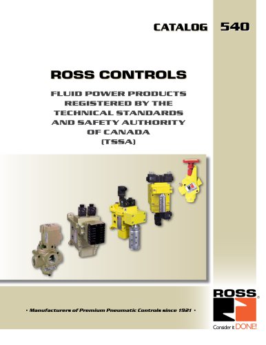 ROSS Fluid Power Products Registered By the Technical Standards and Safety Authority (TSSA)