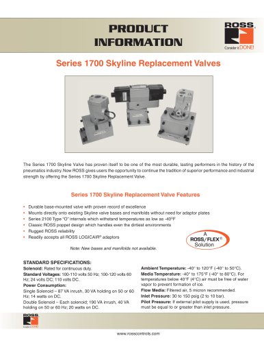 Series 1700 Skyline Replacement Valves