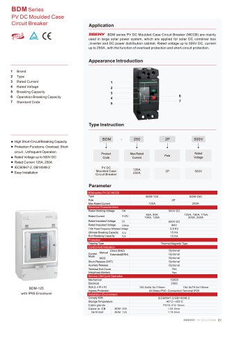 500V DC Breaker BDM series