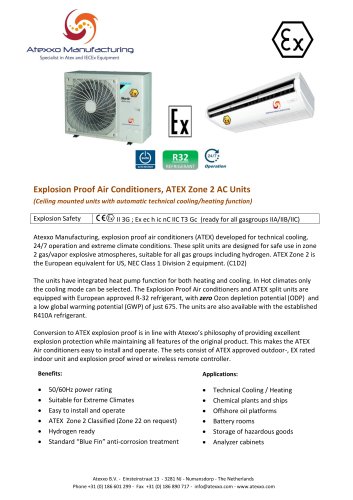 Product flyer explosion proof AC Units Ceiling Mount (4-16kW)