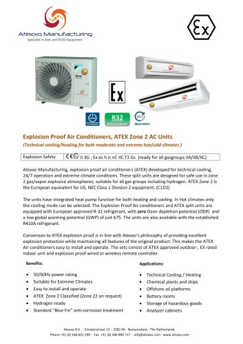 Product flyer explosion proof AC Units high ambient (3.4-14kW)