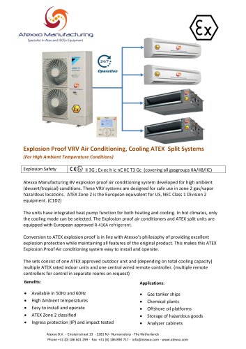 Product flyer explosion proof AC Units VRV (22-33kW)