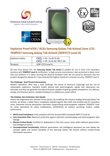  Product flyer NATO TEMPEST Samsung Galaxy Tab Active5