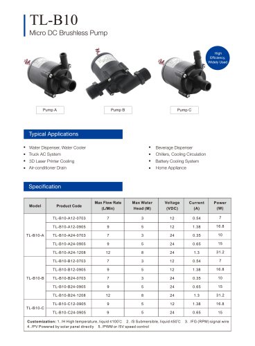 TL-B10 HOT WATER PUMP