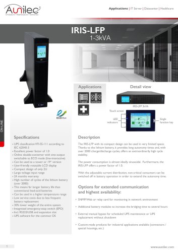 Datasheet IRIS-LFP 1-3