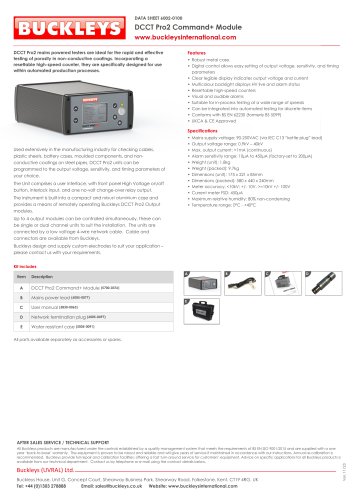 Datasheet: DCCT Pro2 Pinhole detector - Command+ module