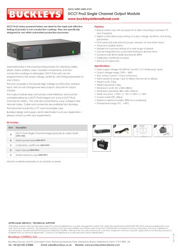 Datasheet: DCCT Pro2 Pinhole detector - Single channel output module