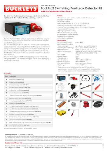 Datasheet: Pool Pro2 - swimmingpool leak detector kit